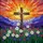 Rustic Cross Sun Rays Wildflowers Mountains Landscape Radiant Sky - Home Decor Gift Stained Glass Suncatcher - 5