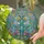 Stained Glass Two-Tiered Fountain Blossoming Flowers Floral Vines Home Decor Gift Stained Glass Suncatcher - 2