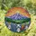 Majestic Mountain Range Wildflowers Cloud-Filled Sky Landscape - Home Decor Gift Stained Glass Suncatcher - 1