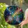 Heart Teardrop Crystal Prisms Golden Crescent Moon Cosmic Nebulae - Celestial Home Decor Gift Stained Glass Suncatcher - 2