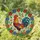 Rooster Floral Botanical Mosaic - Farmhouse Home Decor Gift for Rooster Lover Stained Glass Suncatcher - 1