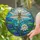 Large Green Dragonfly Water Lily Pond Ripples - Wildlife Lover Home Decor Gift Stained Glass Suncatcher - 2