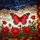 Red Butterfly Black Veins Peonies Rosebuds Night Sky Mosaic Home Decor Gift for Butterfly Lover Stained Glass Suncatcher - 5