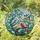 Five Birds Flowering Tree Branches White Blue Red-Pink Blossoms Mosaic Sky Foliage - Home Decor Gift Stained Glass Suncatcher - 1