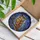 Great Horned Owl Tree Branch Leaves Berries Mosaic Sky - Wildlife Lover Home Decor Gift Stained Glass Suncatcher - 3
