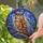 Great Horned Owl Tree Branch Leaves Berries Mosaic Sky - Wildlife Lover Home Decor Gift Stained Glass Suncatcher - 2