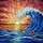 Hokusai Great Wave Fishing Boats Sunset Ocean Scene - Home Decor Gift Stained Glass Suncatcher - 5