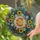Ornate Letter C Tiffany Glass Sunflower Daisy Wreath Iridescent Mosaic Home Decor Gift Stained Glass Suncatcher - 2
