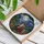 Gnome Wizard Mushroom Castle Full Moon Night - Home Decor Gift for Fantasy Fan Stained Glass Suncatcher - 3