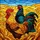 Rooster Fowl Stained Glass Mosaic - Farmhouse Home Decor Gift for Rooster Lover Stained Glass Suncatcher - 5