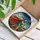 Pilgrim Figure Red Cape Cross Staff - Religious Home Decor Gift Stained Glass Suncatcher - 3