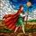Pilgrim Figure Red Cape Cross Staff - Religious Home Decor Gift Stained Glass Suncatcher - 5