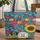Dachshund Sunflower Folk Art Patchwork Floral Wreath Everyday Carry Gift for Dog Lovers Quilted Tote Bag - 1