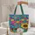 Dachshund Sunflower Folk Art Patchwork Floral Wreath Everyday Carry Gift for Dog Lovers Quilted Tote Bag - 5