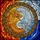 Tiffany Glass Golden Silver Dragons Yin Yang Circle Frame - Fantasy Home Decor Gift Stained Glass Suncatcher - 5