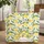 Lemon Botanical Bouquet Floral Wreath Personalized - Everyday Carry Lifestyle Gift for Her Quilted Tote Bag - 1