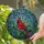Tiffany Glass Red Cardinal Bird Perched Branch Garden Decor Gift for Bird Watcher Stained Glass Suncatcher - 2