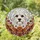 Fluffy Poodle Bichon Dog Head Floral Butterfly - Dog Lover Home Decor Gift Stained Glass Suncatcher - 1