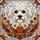 Fluffy Poodle Bichon Dog Head Floral Butterfly - Dog Lover Home Decor Gift Stained Glass Suncatcher - 5