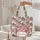 Ornate Cosmos Flowers Botanical Leaf Wreath - Everyday Carry Gift for Her Quilted Tote Bag - 5