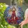 Stained Glass Lady Justice Blindfolded Scales Sword Foliage Floral Celestial Home Decor Gift Stained Glass Suncatcher - 2