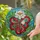 Coiled Red Snake Multi-Petaled Lotus Flower Lush Green Leaves - Wildlife Lover Gift Stained Glass Suncatcher - 2