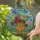 Vase Bouquet Blooming Flowers Green Leaves Swirling Light Clouds Home Decor Gift Stained Glass Suncatcher - 2