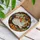 Fluffy White Cat Golden Eyes Autumn Leaves Flowers Berries Branch - Home Decor for Cat Lovers Stained Glass Suncatcher - 3