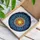 Sun Moon Cosmic Galaxy Sky Golden Stars Starbursts Floral Patterns - Celestial Home Decor Gift Stained Glass Suncatcher - 3