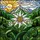 Edelweiss Star Flower Mountain Peaks Golden Sun - Nature Lover Home Decor Gift Stained Glass Suncatcher - 5