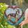 Saluki Dog Flowing Fur Ornate Heart Frame Seascape - Pet Lover Home Decor Gift Stained Glass Suncatcher - 2