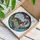 Saluki Dog Flowing Fur Ornate Heart Frame Seascape - Pet Lover Home Decor Gift Stained Glass Suncatcher - 3