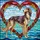 Saluki Dog Flowing Fur Ornate Heart Frame Seascape - Pet Lover Home Decor Gift Stained Glass Suncatcher - 5