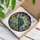 Chameleon Tree Branch Pink Yellow Flowers Green Leaves - Wildlife Lover Home Decor Gift Stained Glass Suncatcher - 3