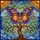 Majestic Butterfly Tree Crown Glass Leaves Celestial Sky Mosaic - Home Decor Gift Stained Glass Suncatcher - 5