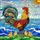 Majestic Rooster Chicks Serene Seascape - Farmhouse Home Decor Animal Lover Gift Stained Glass Suncatcher - 5