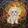Fluffy Maltese Puppy Dog Flowers Mosaic - Home Decor Gift for Dog Lover Stained Glass Suncatcher - 5