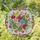 Lush Bouquet Roses Blue Flower Cactus Mosaic - Home Decor Gift Stained Glass Suncatcher - 1