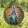 Gnome Tall Hat Long Beard Glowing Flower Blossoming Flora Garden - Gnome Lover Home Decor Gift Stained Glass Suncatcher - 1