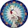 White Dove Golden Halo Pedestal Geometric Mosaic Starburst - Wildlife Lover Home Decor Gift Stained Glass Suncatcher - 5