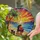 Loving Couple Beach Sunset Palm Tree Ocean Drums - Home Decor Gift for Couples Stained Glass Suncatcher - 2