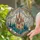 Fairytale Castle Evergreen Trees Celestial Moons Stars - Home Decor Gift for Fantasy Lover Stained Glass Suncatcher - 2