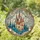 Fairytale Castle Evergreen Trees Celestial Moons Stars - Home Decor Gift for Fantasy Lover Stained Glass Suncatcher - 1