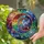 Golden Crescent Moon Rainbow Celestial Stars Sky - Home Decor Gift Stained Glass Suncatcher - 2