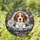 Beagle Puppy Daisy Pebbles Circular Stone Well - Home Decor Gift for Dog Lover Stained Glass Suncatcher - 1