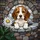 Beagle Puppy Daisy Pebbles Circular Stone Well - Home Decor Gift for Dog Lover Stained Glass Suncatcher - 5