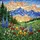 Wildflower Meadow Pine Mountain Sun Landscape - Home Decor Nature Lover Gift Stained Glass Suncatcher - 5