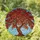 Vibrant Stained Glass Tree Colorful Leaves Aqua Sky Mosaic - Indoor Home Decor Gift Stained Glass Suncatcher - 1