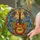 Acoustic Guitar Feathered Wings Orange Roses - Music Lover Home Decor Gift Stained Glass Suncatcher - 2