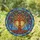 Tree of Life Intertwining Roots Swirling Sky Circular Border - Home Decor Gift Stained Glass Suncatcher - 1